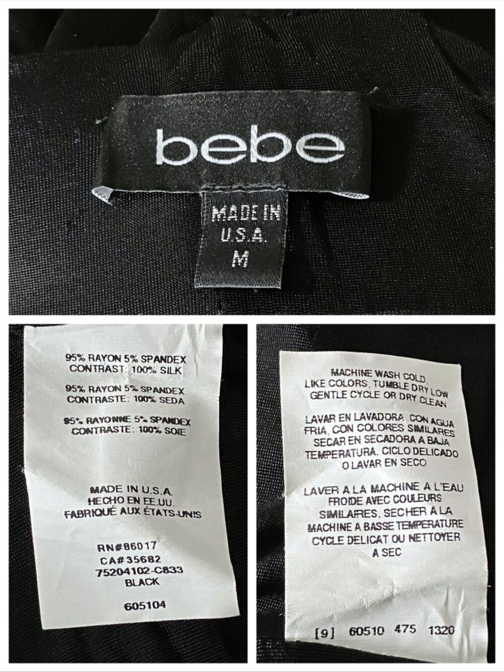 90s Y2K Vintage Bebe Backless Black Midi Dress. S/M. Cocktail Party Beaded Prom - Picture 10 of 11